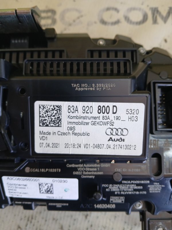 Приборна панель Q3 2021 83A 2.0 CZRA Приборна панель Q3 2021 83A 2.0 CZRA