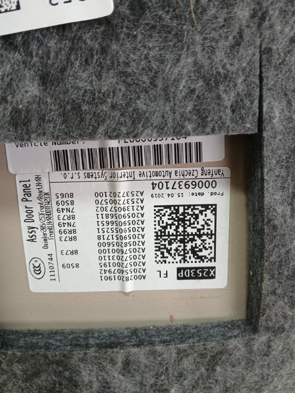 Карта двери передняя левая GLC 300 2019 X253 27492031846862 Карта двери передняя левая GLC 300 2019 X253 27492031846862