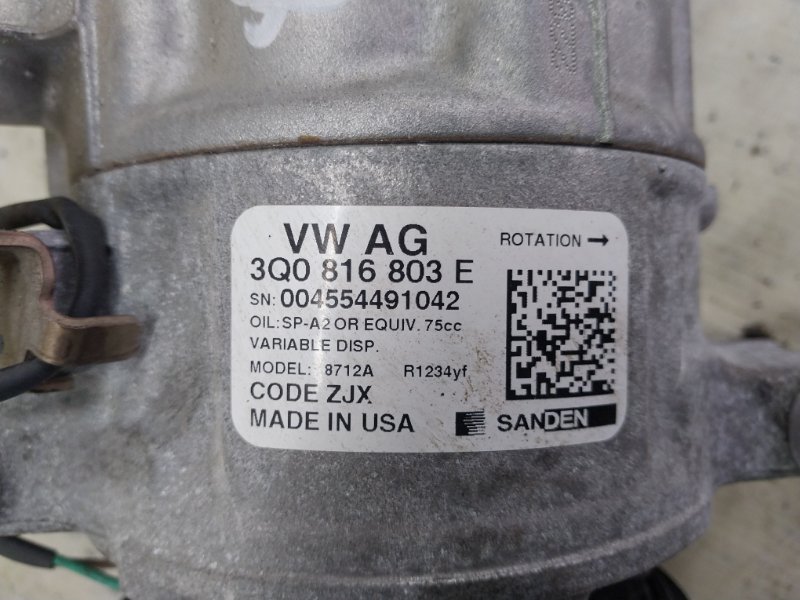 Компрессор кондиционера Tiguan 2022 Tiguan 2 2.0 DTEA Компрессор кондиционера Tiguan 2022 Tiguan 2 2.0 DTEA